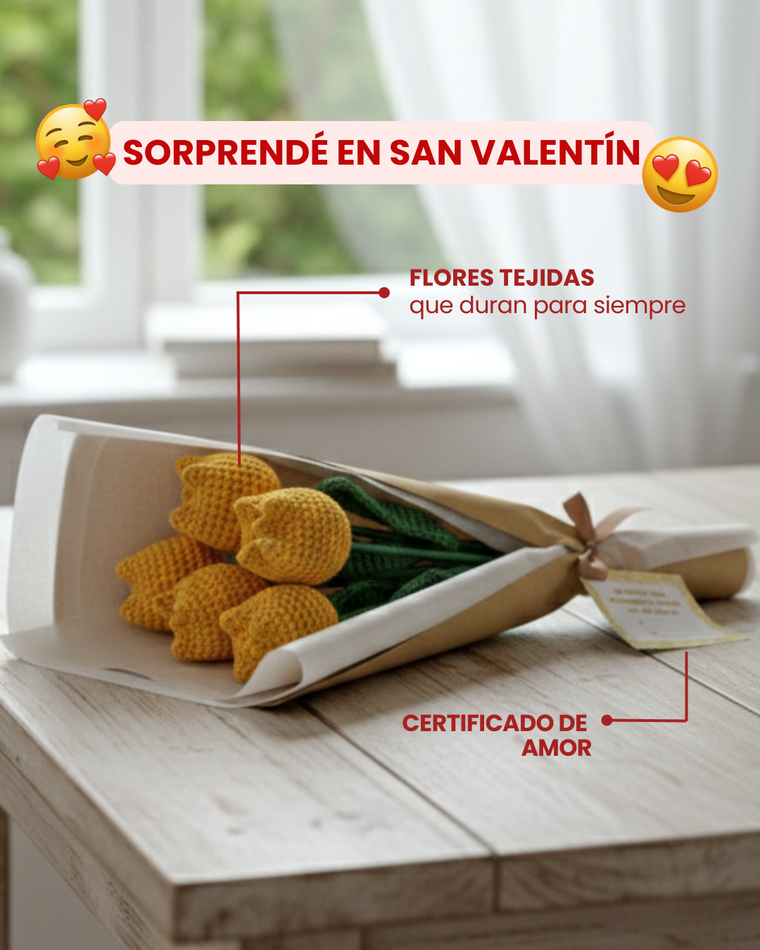 RAMO DE FLORES ETERNO + CERTIFICADO DE AMOR