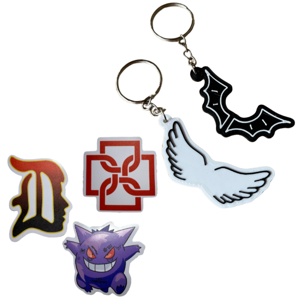 LLAVEROS DUKI ÁNGEL / DIABLO + STICKERS DE REGALO