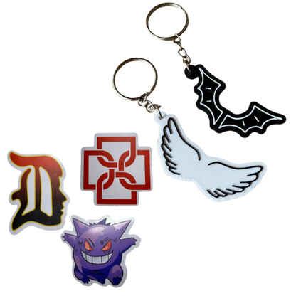 LLAVEROS DUKI ÁNGEL / DIABLO + STICKERS DE REGALO