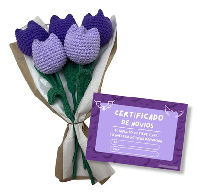 RAMO DE FLORES ETERNO + CERTIFICADO DE AMOR