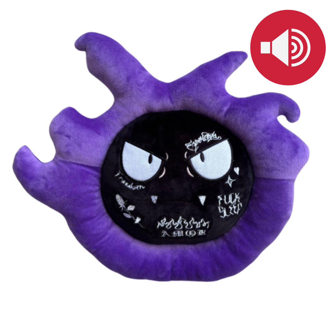 PELUCHE GASTLY CRO CON MUSICA + STICKERS DE REGALO