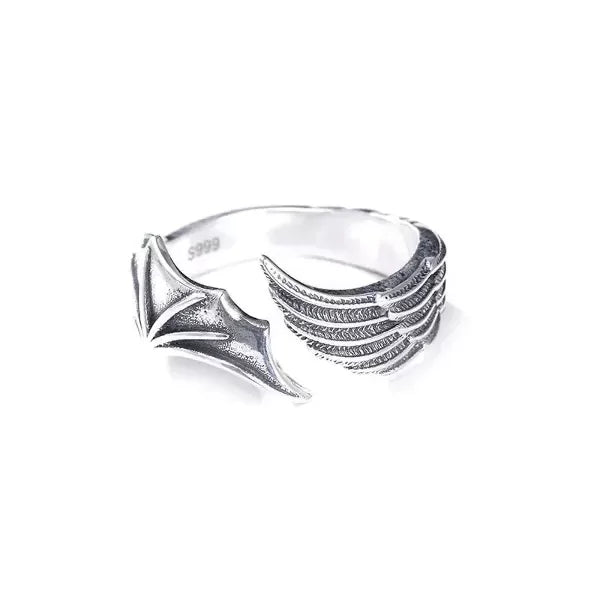 ANILLO MITAD ANGEL / MITAD DIABLO (UNA UNIDAD) + STICKERS DE REGALO