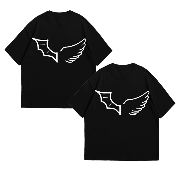 PACK DE DOS REMERAS OVERSIZE ALAS MITAD MITAD